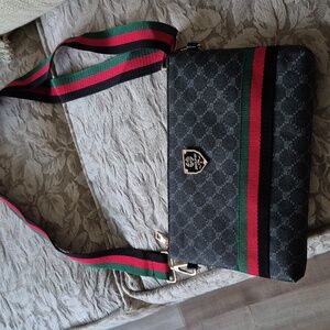 Brand New Stylish Black and Gray Crossbody Bag